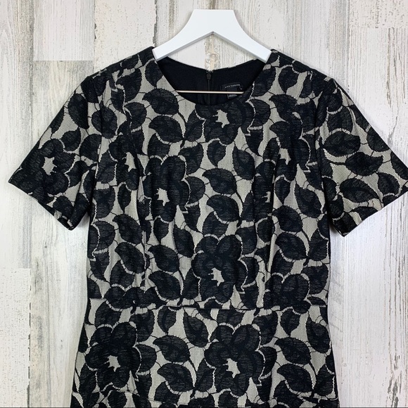 Ann Taylor Bonded Black Lace Flare Dress - Picture 3 of 10